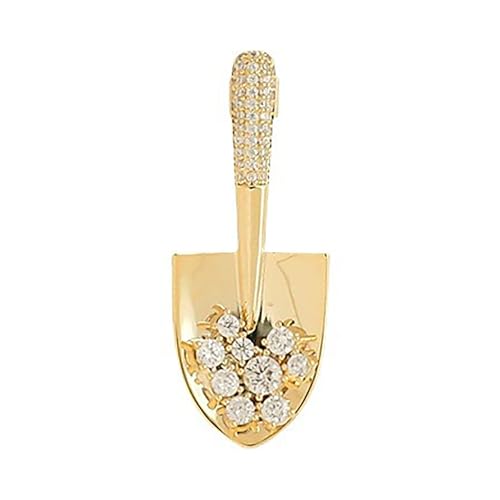 2 Stück Frauen Mädchen Elegant Gold Farbe Kristall Schaufel Broschen Pins Klassische kleine Größe Kreative Abzeichen Corsage Party Hochzeits schnalle von Generisch