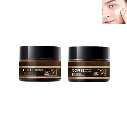 2 Stück Hydrating Retinol Caffeine Anti-Wrinkle Cream, Hydrating Face Cream With Caffeine, Koffein-Gesichtscreme, Anti-Falten Nachtpflege Mit Retinol, Anti Aging Cream, für Männer Frauen von Generisch
