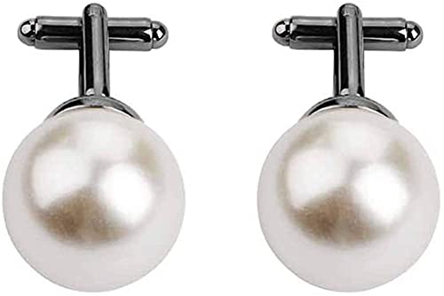 2 Stück Mode unisex Perlen Manschettenknöpfe für Hemd Hemd Ärmel Knöpfe Kleidung Zubehör Geschenk - Schwarz von Generisch