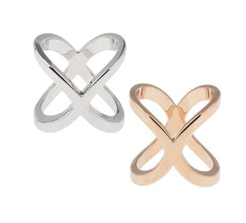 2 Stück Schalverschluss-Clips Kleidung, Schalschnalle, modischer Schalring, Schalverschluss, Legierungsringe, einfacher Seidenschalverschluss für Damen, Seidenschals, Schals (Gold + Silber) von Generisch