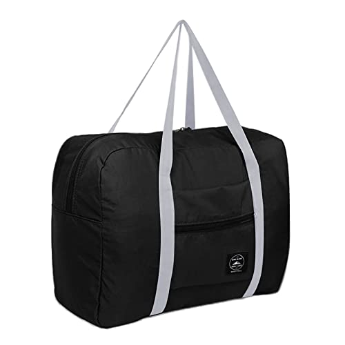 2 Stück Sporttasche Faltbar 25L Leicht – wasserdichte Gymtasche für Reise, Fitness, Schwimmbad – Mit Reißverschluss & Tragegriff – Passt als Handgepäck – Für Frauen Männer (Black) von Generisch