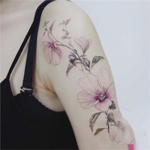 2 Stück florale bunte Arm- und Bein-Tattoo-Aufkleber für Männer und Frauen, wasserdichte und langlebige Aufkleber, Fake Tattoos von Generisch