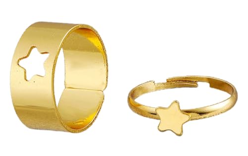 2 Stücke Fingerringe Flugzeug Stern Mond Hohl Männer Frauen Vintage Schmetterlinge Ringe Weibliches GeschenkProfessionell und modisch von Generisch