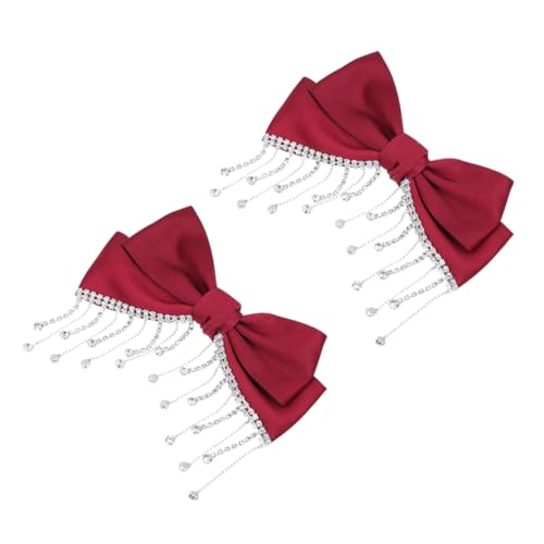 2 Stücke Mode Bogen Haarnadel Frauen Clip Rote Schleife Haarspange Haarschmuck Mädchen Haarklammer Nationalen Stil Haarnadel Haarspange Große Bowknot Design von Generisch