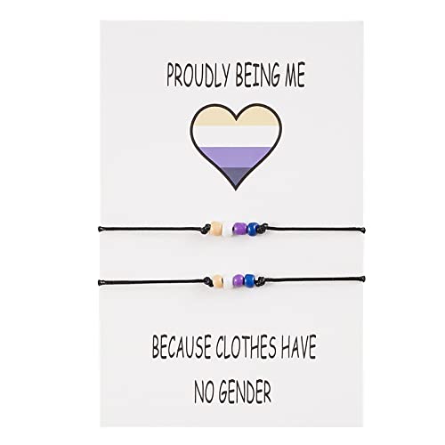 2 Teile/satz Liebe Ist Liebe Regenbogen Stolz Wunsch Armband LGBT Seil Armband Schmuck Frauen Männer Stolz Armreif Geschenk Lederarmband (Purple, One Size) von Generisch
