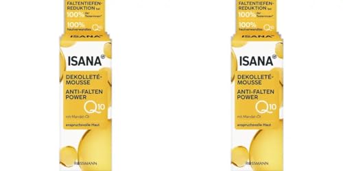 2 X ISANA Q10 Dekolleté-Mousse Anti-Falten Power 50 ml + Purelife Sticker von Generisch