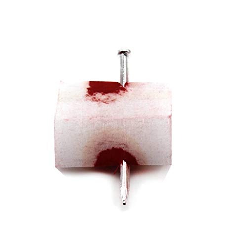 2 stücke magic trick streich witz spielzeug künstliche blut nagel durch finger für halloween party tragbar und nützlich von Generisch
