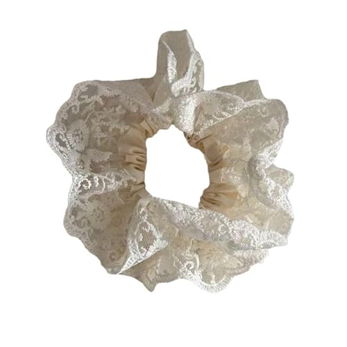 2 x Haarreif mit Spitzen-Blume, großer Darm, für Mädchen, stilvolle Pferdeschwanz-Kopfbedeckung und Haardekoration von Generisch