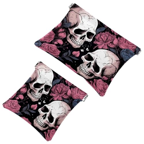 2 x Schrapnell-Beutel für Geldbörse, Kunst-Dinosaurier-826, wasserdichte Make-up-Tasche, tragbare Tasche für Frauen, Geschenke, Mehrfarbig 04, A：7.1x5.8in/18x14.8cm，B:4.7x4.5in/12x11.5cm von Generisch