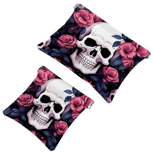 2 x Schrapnell-Beutel für Geldbörse, Kunst-Dinosaurier-826, wasserdichte Make-up-Tasche, tragbare Tasche für Frauen, Geschenke, Mehrfarbig 06, A：7.1x5.8in/18x14.8cm，B:4.7x4.5in/12x11.5cm von Generisch