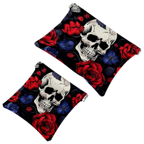 2 x Schrapnell-Beutel für Geldbörse, Kunst-Dinosaurier-826, wasserdichte Make-up-Tasche, tragbare Tasche für Frauen, Geschenke, Mehrfarbig 07, A：7.1x5.8in/18x14.8cm，B:4.7x4.5in/12x11.5cm von Generisch