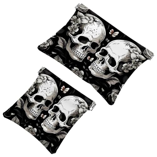 2 x Schrapnell-Beutel für Geldbörse, Kunst-Dinosaurier-826, wasserdichte Make-up-Tasche, tragbare Tasche für Frauen, Geschenke, Mehrfarbig 09, A：7.1x5.8in/18x14.8cm，B:4.7x4.5in/12x11.5cm von Generisch