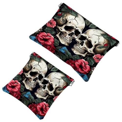 2 x Schrapnell-Beutel für Geldbörse, Kunst-Dinosaurier-826, wasserdichte Make-up-Tasche, tragbare Tasche für Frauen, Geschenke, Mehrfarbig 10, A：7.1x5.8in/18x14.8cm，B:4.7x4.5in/12x11.5cm von Generisch