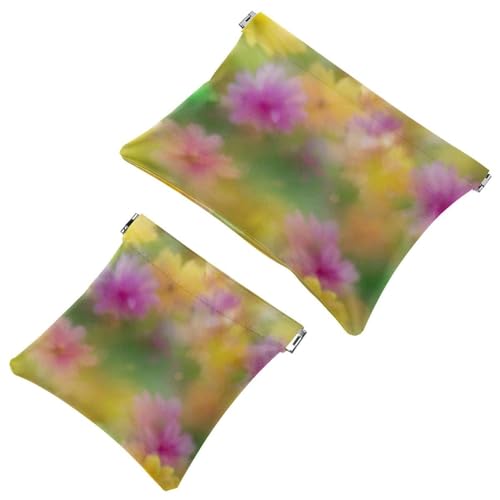 2 x Schrapnellbeutel für Geldbörse, Batikfärbung, Art-166, wasserdichte Make-up-Tasche, tragbare Tasche für Frauen, Geschenke, Mehrfarbig 03, A：7.1x5.8in/18x14.8cm，B:4.7x4.5in/12x11.5cm von Generisch