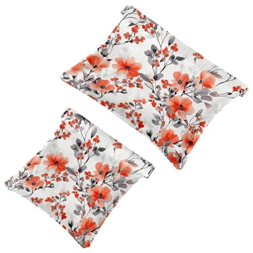 2 x Schrapnellbeutel für Geldbörse, bunte Kunstblumen, 364 wasserdichte Make-up-Tasche, tragbare Tasche für Frauen, Geschenke, Mehrfarbig 06, A：7.1x5.8in/18x14.8cm，B:4.7x4.5in/12x11.5cm von Generisch