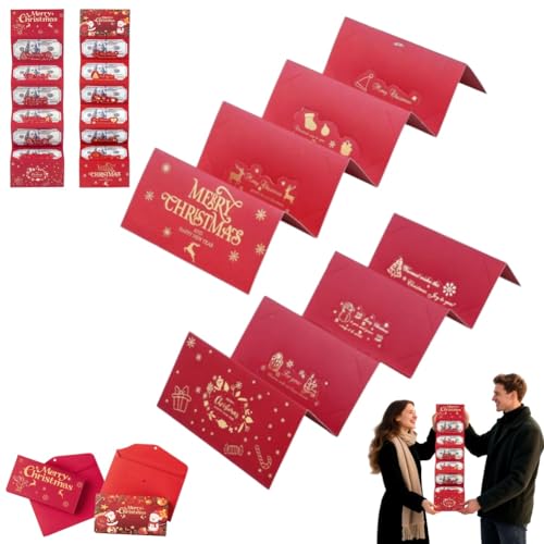 2 x Weihnachts-Geld- oder Geschenkkartenhalter mit 6 Fächern, Überraschung, Weihnachtsgeschenk, Kartenhalter für Männer und Frauen, Überraschungsgeldumschläge, für Weihnachten, Urlaub, Geburtstag von Generisch