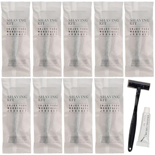 20 Stück Luxus-Einweg-Rasierer-Set, einzeln verpackt mit Rasiercreme, umweltfreundlicher Reiserasierer, Toilettenartikel, Pflegezubehör, vielseitiges Rasierer-Set für Zuhause, Hotel von Generisch