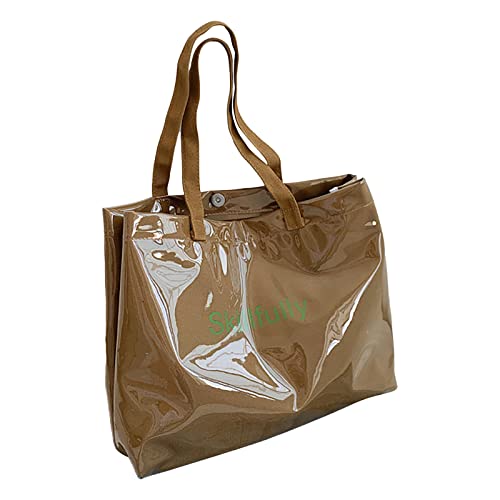 2022 Damen Große Kapazität Mode One Shoulder Einfache Transparente Handtasche über die Schulter Taschen für Männer, C, Einheitsgröße von Generisch