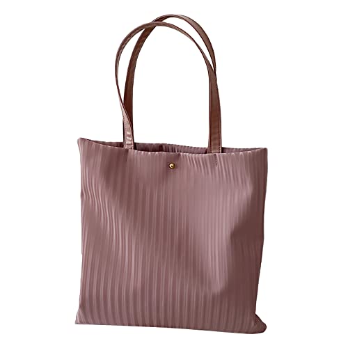 2022 Damen Newsolid Color Einfache Große Kapazität PU Leder Schultertasche Schultertasche Herren, violett, Einheitsgröße von Generisch