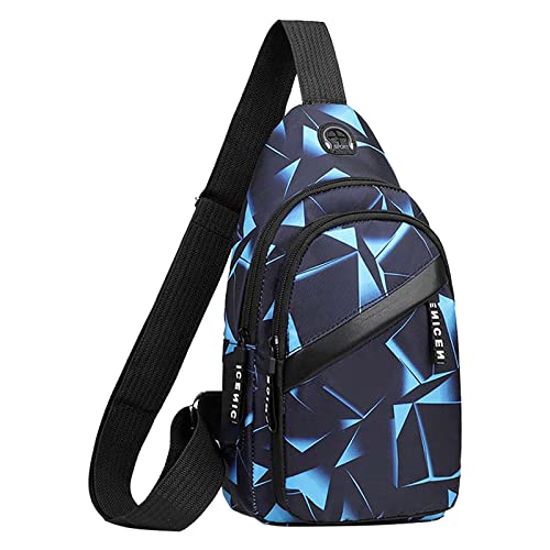 2022 Koreanische Version Brusttasche Herren Mode Camouflage Herren Messenger Bag Tuch Freizeittasche Canvas Kleiner Rucksack Kleine Umhängetasche, blau, Einheitsgröße von Generisch