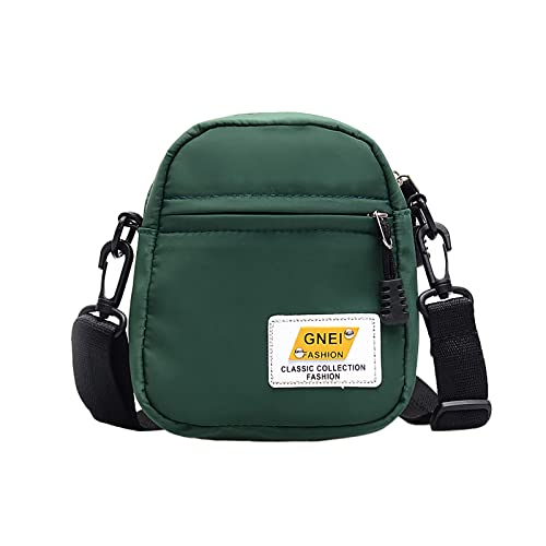2022 koreanische Art und einfache beiläufige eine Schulter Umhängetasche quadratische Nylontasche Umhängetaschen Damen Groß Messenger (Green, One Size) von Generisch
