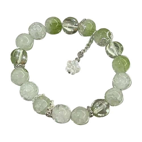 2024 Armband für Damen, chinesisches Jade-Perlenarmband für Ihre Frau, Opa, Mutter, Vater, tägliches Tragen, Creolen-Ohrring-Set, Einheitsgröße, Harz, Kein edelstein von Generisch