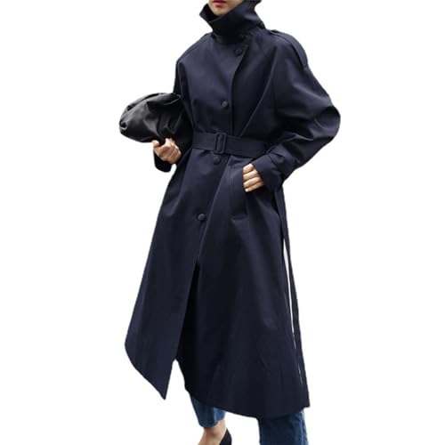 2024 Damen mittellanger bis langer Windbreaker, einfarbig, langärmeliger Trenchcoat, eleganter Trenchcoat, Damen-Trenchcoat, übergroßer leichter Übergangsmantel, a, XL von Generisch