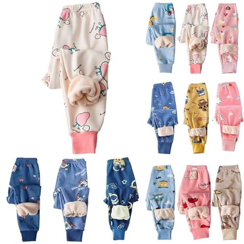 2024 Kinder Thermohose Gefütterte Hose Winterhose Kuschel Jogginghose Elastische Taille Thermo Leggings Sporthose Warme Winter Bequem Softshell Hosen für Jungen und Mädchen 1-9 Jahre von Generisch