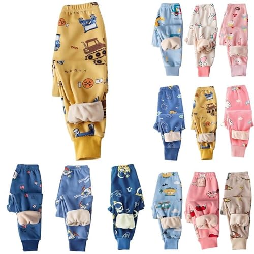 2024 Kinder Thermohose Gefütterte Hose Winterhose Kuschel Jogginghose Elastische Taille Thermo Leggings Sporthose Warme Winter Bequem Softshell Hosen für Jungen und Mädchen 1-9 Jahre von Generisch