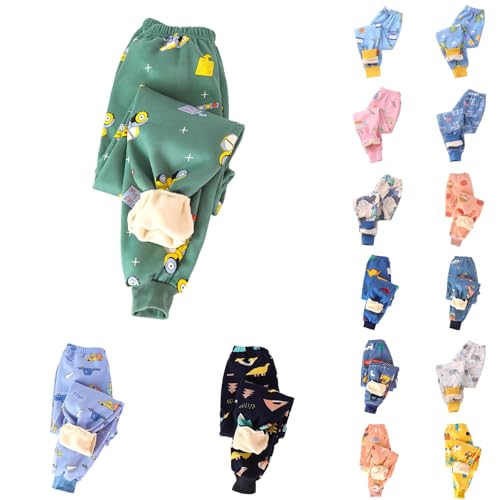 2024 Kinder Thermohose Gefütterte Hose Winterhose Kuschel Jogginghose Elastische Taille Thermo Leggings Sporthose Warme Winter Bequem Softshell Hosen für Jungen und Mädchen 2-8 Jahre von Generisch