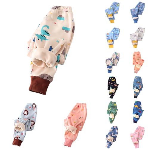 2024 Kinder Thermohose Gefütterte Hose Winterhose Kuschel Jogginghose Elastische Taille Thermo Leggings Sporthose Warme Winter Bequem Softshell Hosen für Jungen und Mädchen 2-8 Jahre von Generisch