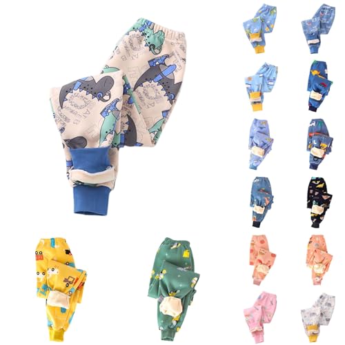 2024 Kinder Thermohose Gefütterte Hose Winterhose Kuschel Jogginghose Elastische Taille Thermo Leggings Sporthose Warme Winter Bequem Softshell Hosen für Jungen und Mädchen 2-8 Jahre von Generisch