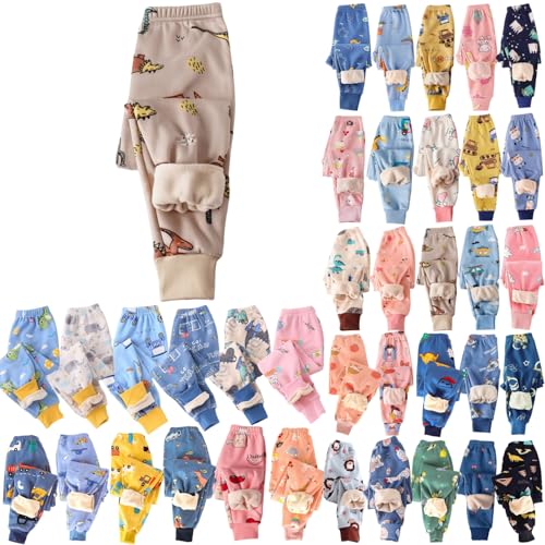 2024 Kinder Thermohose Gefütterte Winterhose Jogginghose thermoleggings Elastische Taille Thermo Hose Leggings Sporthose Kuschel Warme Winter Bequem Softshell Hosen für Jungen und Mädchen 1-9 Jahre von Generisch