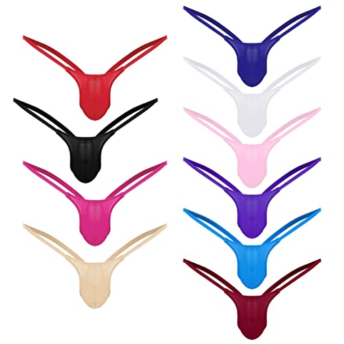 2024 Men 's Open G-String 10 Briefs Unterhose Thong Low Pieces Taille Unterwäsche zurück Dessous Aus Seide (Multicolor, M) von Generisch