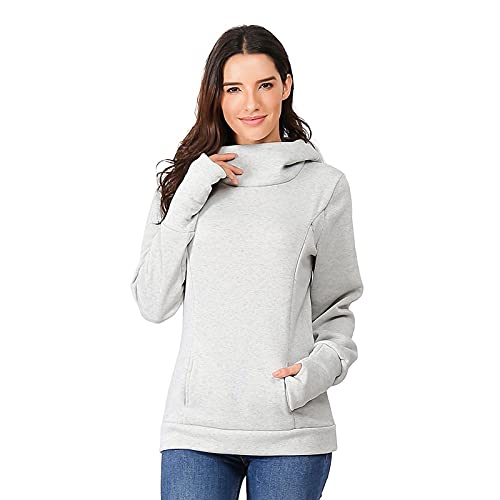2024 Neu – Ärmel Sweatshirts Hoodie Umstands-Kapuze Lange Damen Stillen Umstandsbluse Blaugrün Umstandsmode Tops, grau, M 2024 Neu – Ärmel Sweatshirts Hoodie Umstands-Kapuze Lange Damen Stillen Umstandsbluse Blaugrün Umstandsmode Tops, grau, M von Generisch