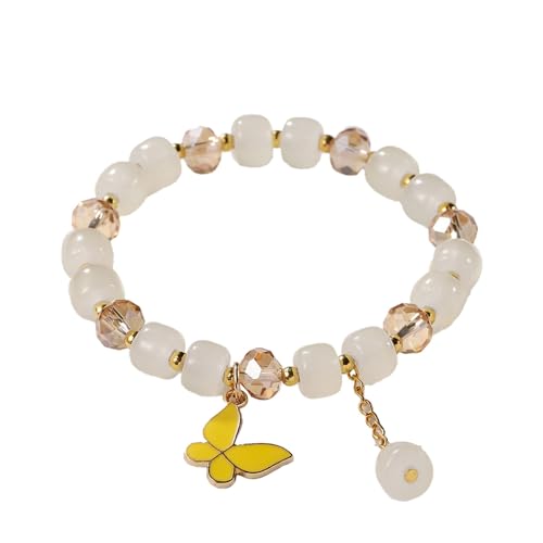 2024 Neue Imitation Jade Schmetterling Glas Armband Kinder Perlenarmband Damen Halsketten, A, Harz, Kein Edelstein von Generisch