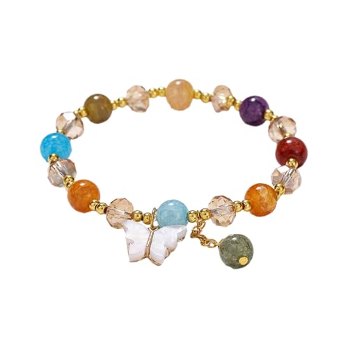 2024 Neue Imitation Jade Schmetterling Glas Armband Kinder Perlenarmband Western Perlen Halskette, A, Harz, Kein edelstein von Generisch