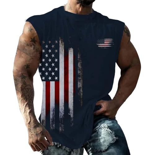 2024 Tanktop mit US-Flagge, für Herren, 4. Juli, Patriotisches USA-Hemd, ärmellos, Grafik, Muskel-Shirt, Sommer, Workout, Fitnessstudio, lustiges Tanktop, großes Shirt für Herren, dunkelblau, M 2024 Tanktop mit US-Flagge, für Herren, 4. Juli, Patriotisches USA-Hemd, ärmellos, Grafik, Muskel-Shirt, Sommer, Workout, Fitnessstudio, lustiges Tanktop, großes Shirt für Herren, dunkelblau, M von Generisch