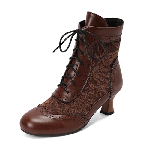 2025 Außenhandel, große Damenstiefel, Schnürstiefel, dicker Absatz, Schnürstiefel, Western-Damenstiefel, Hausschuh-Stiefel, braun, 39 EU 2025 Außenhandel, große Damenstiefel, Schnürstiefel, dicker Absatz, Schnürstiefel, Western-Damenstiefel, Hausschuh-Stiefel, braun, 39 EU von Generisch