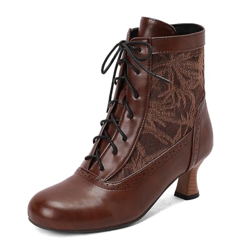 2025 Außenhandel, große Herbst-Damenstiefel, Schnürstiefel, dicker Absatz, Schnürstiefel, Westernstiefel, kurz, breit, braun, 37.5 EU 2025 Außenhandel, große Herbst-Damenstiefel, Schnürstiefel, dicker Absatz, Schnürstiefel, Westernstiefel, kurz, breit, braun, 37.5 EU von Generisch
