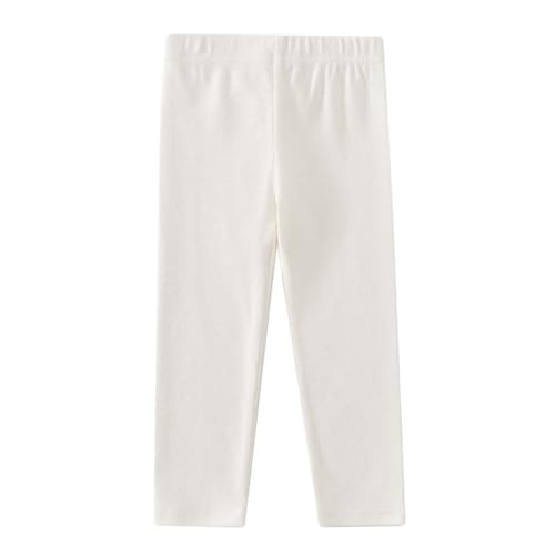 2025 - Baby, Kleinkind, Mädchen, Kleinkind, Jungen, Herbst, einfarbig, elastische Taille, Jogginghose mit und Leggings, warme Anziehhose Gefütterte Hose Mädchen 140 (White, 6-12 Months) von Generisch
