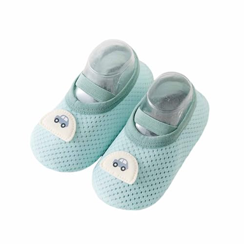 2025 Babysocken mit Sohle, weich, bequem, für Kleinkinder, Jungen Mädchen, 1 Monat bis 4 Jahre, rutschfest, für drinnen draußen, alle Jahreszeiten Klamotten (Green1, XS) von Generisch