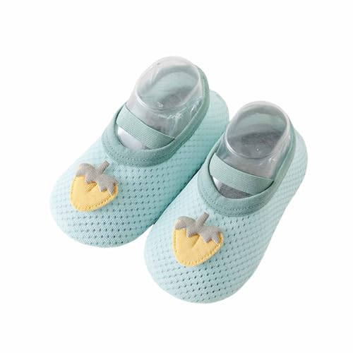 2025 Babysocken mit Sohle, weich, bequem, für Kleinkinder, Jungen Mädchen, 1 Monat bis 4 Jahre, rutschfest, für drinnen draußen, alle Jahreszeiten Klamotten (Green2, XS) von Generisch