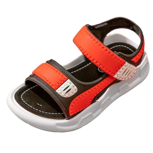 2025 Boy Fashion Bequeme Strandsandalen mit weichen Sohlen im Sommer Junge Hausschuhe Größe 11, rot, 31 EU von Generisch
