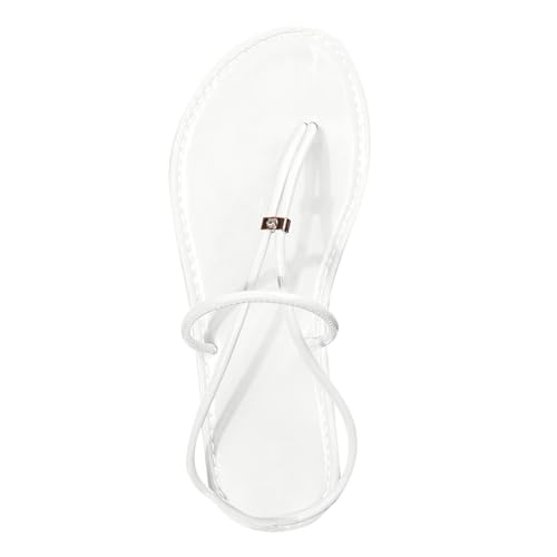 2025 Damen Flache Casual Thong Sandalen für Strand - Bequeme Slip On Sommer Flip Flops Bequeme Reiseschuhe, weiß, 38.5 EU 2025 Damen Flache Casual Thong Sandalen für Strand - Bequeme Slip On Sommer Flip Flops Bequeme Reiseschuhe, weiß, 38.5 EU von Generisch