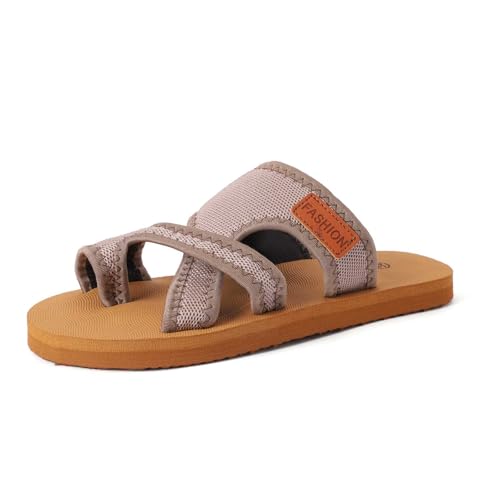 2025 Damen-Flip-Flops für den Sommer, modisch, aus Stoff, lässig, bequem, Strand-Hausschuhe, Hausschuhe, für drinnen und draußen, Gummisohlen, khaki, 37 EU 2025 Damen-Flip-Flops für den Sommer, modisch, aus Stoff, lässig, bequem, Strand-Hausschuhe, Hausschuhe, für drinnen und draußen, Gummisohlen, khaki, 37 EU von Generisch