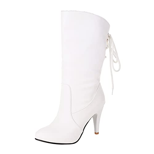 2025 Damen Herbst und Winter, modisch, hübsch, Retro, einfarbig, Spitze, Stiletto, runder Zehenbereich, spitzer Zehenbereich, bequem, nicht schleifende Füße in den Stiefeln, breite Wade, Cowboystiefel 2025 Damen Herbst und Winter, modisch, hübsch, Retro, einfarbig, Spitze, Stiletto, runder Zehenbereich, spitzer Zehenbereich, bequem, nicht schleifende Füße in den Stiefeln, breite Wade, Cowboystiefel von Generisch