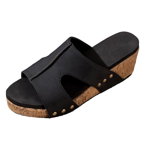 2025 Damen-Sandalen mit Keilabsatz 2025, für Frühling und Sommer, Korky-Schuhe, lässig, elegant, Plateau-Stil für breite Füße, Damen-Sandalen, Größe 39, Schwarz , 37 EU 2025 Damen-Sandalen mit Keilabsatz 2025, für Frühling und Sommer, Korky-Schuhe, lässig, elegant, Plateau-Stil für breite Füße, Damen-Sandalen, Größe 39, Schwarz , 37 EU von Generisch