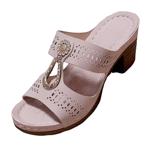 2025 Damen-Sommer-Slipper, lässig, offener Zehenbereich, quadratische Absätze, bequeme Strandschuhe, Sandalen, Hausschuhe, Damenschuhe, Slides, rose, 39 EU 2025 Damen-Sommer-Slipper, lässig, offener Zehenbereich, quadratische Absätze, bequeme Strandschuhe, Sandalen, Hausschuhe, Damenschuhe, Slides, rose, 39 EU von Generisch