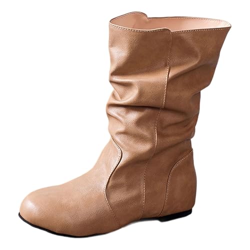2025 Damen-Stiefel, plissiert, Schnürstiefel, flach, wadenhoch, modisch, weiches Leder, niedrig, versteckter Keilstiefel, Komfort, Slipper, klassische Reitstiefel, lässig, Herbst, Winter, Wandern 2025 Damen-Stiefel, plissiert, Schnürstiefel, flach, wadenhoch, modisch, weiches Leder, niedrig, versteckter Keilstiefel, Komfort, Slipper, klassische Reitstiefel, lässig, Herbst, Winter, Wandern von Generisch